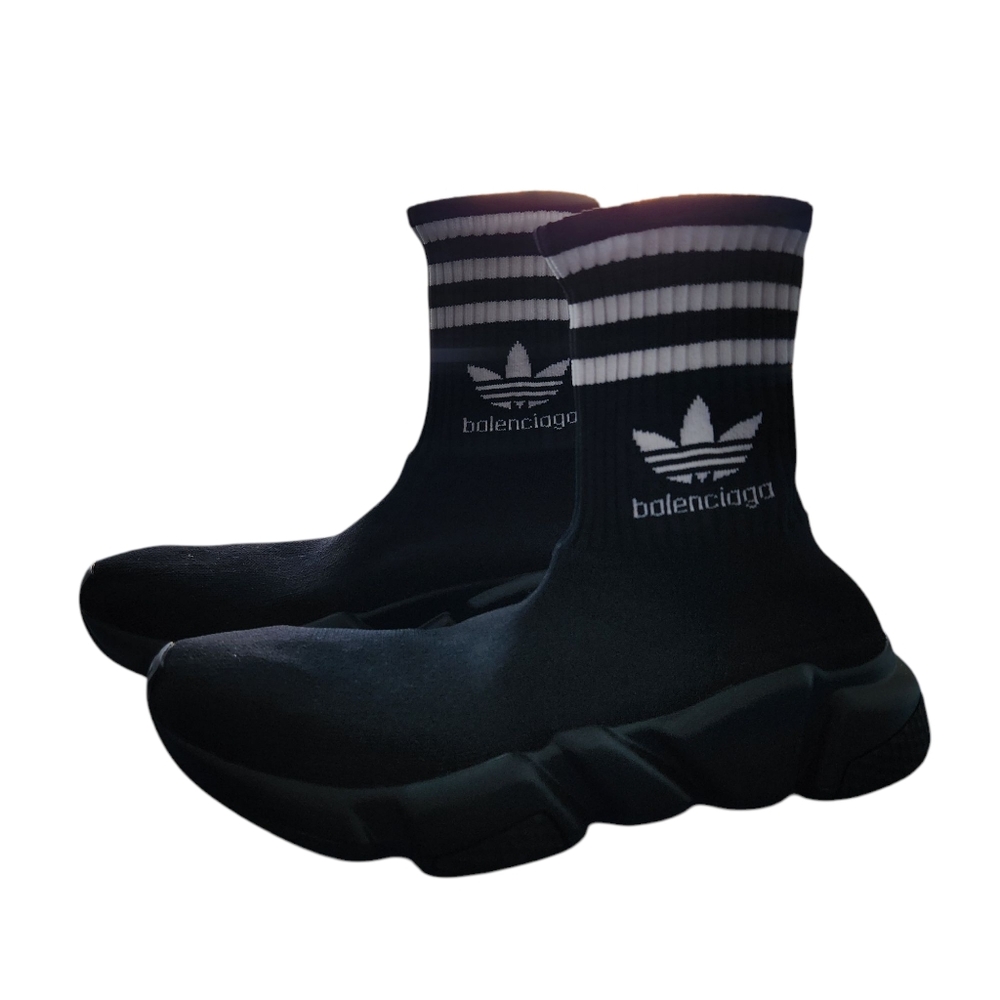Authentic BALENCIAGA Speed LT Sock Sneakers‎ Adidas Collaboration Black & White - Picture 2 of 8